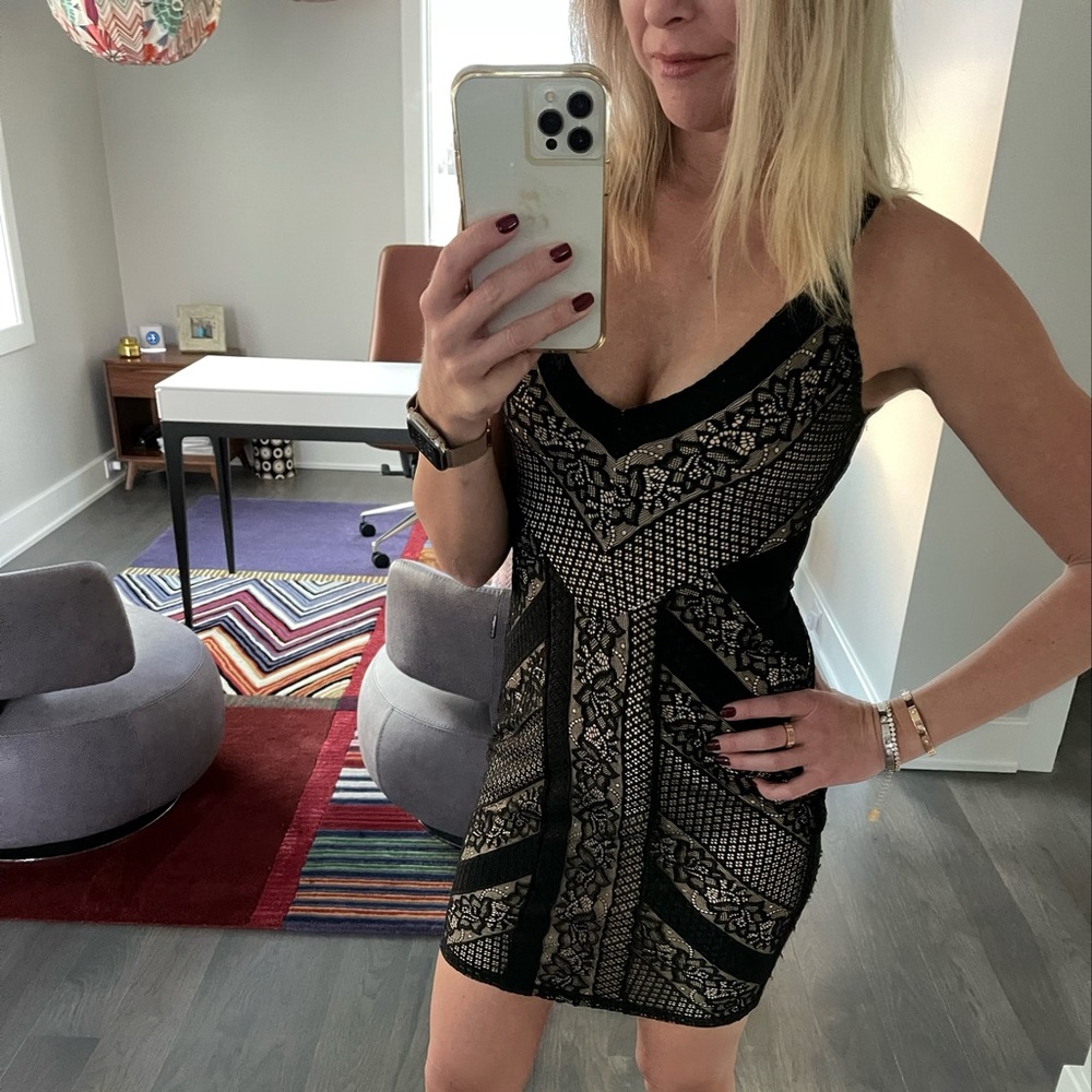 Guess lace spaghetti strap overlay dress